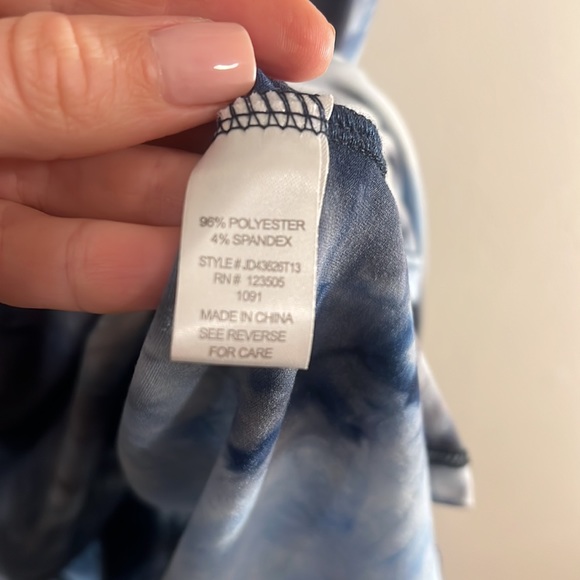 Heart hips blue tie-dye spaghetti strap mini dress - Picture 5 of 5